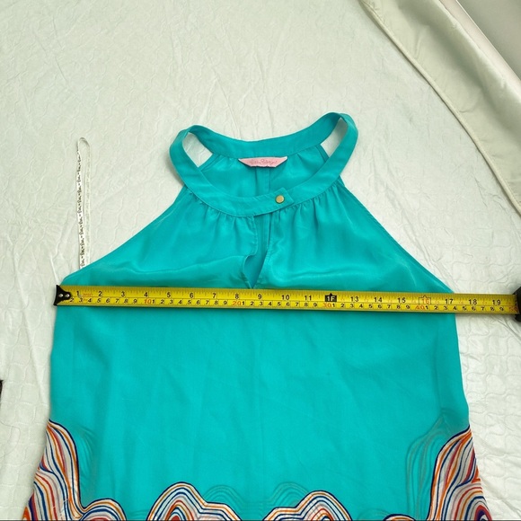 Lilly Pulitzer Rogan aqua multicolor top in Shorely Blue M - Picture 7 of 9